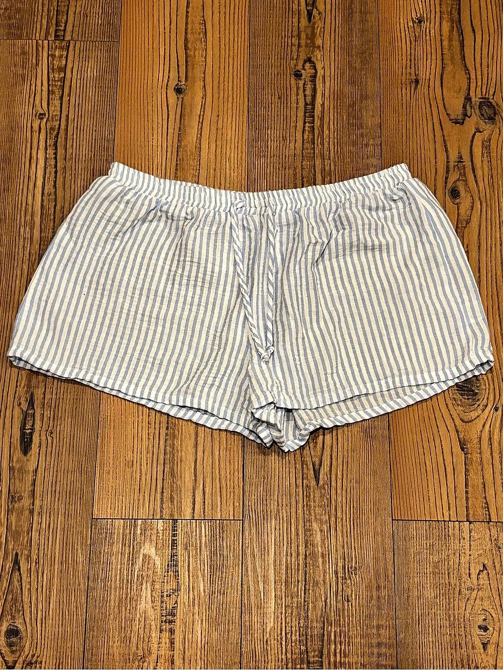 Altar’d State XL Blue White Striped Drawstring Lounge Shorts